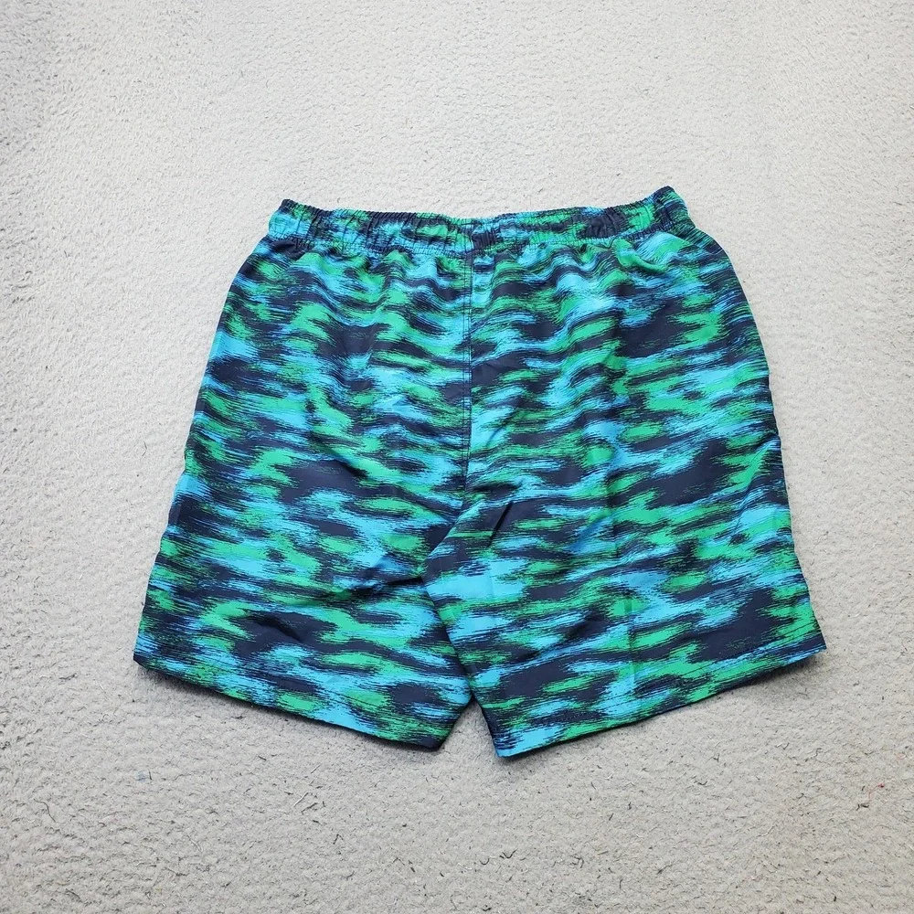Nautica Swim Shorts Mens L Multi Abstract Pattern Lined Water Polo Drawstring